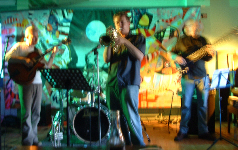 The Ben Thomas Quartet rocking action shot